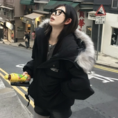 美式 派克服加厚冬外套 高级感小众工装 复古短款 羽绒棉服女2025新款