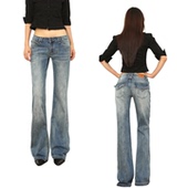 @SOHOT美式 辣妹不贴腿喇叭裤 复古低腰微喇牛仔裤 女2025新款