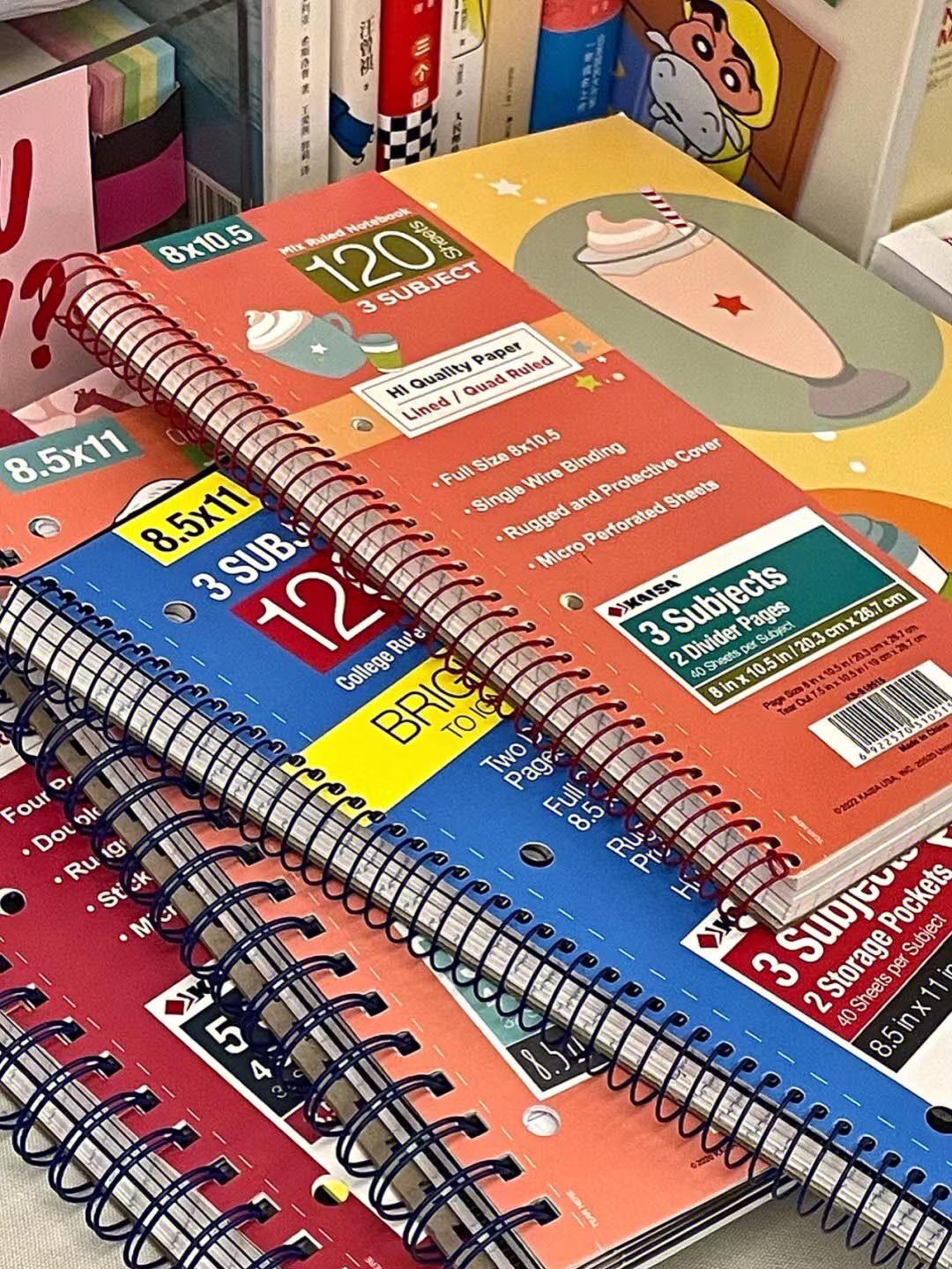 kaisa凯萨爱悦系列高颜值美式2孔科目本笔记本子超厚线圈本凯撒双孔