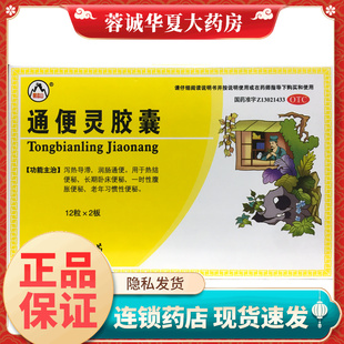 盒润肠通便泻热导滞热结便秘正品 景忠山 24粒 0.25g 通便灵胶囊