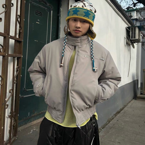 谁穿谁帅哈灵顿棉服夹克