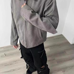 春秋重磅美式 J97底特律帆布骑士护手飞行员夹克宽松boxy外套情侣