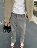 cleanfit下摆开叉垂感立体剪裁宽松阔腿显瘦长裤 美式 休闲西裤