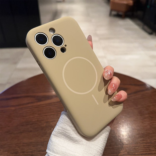 背面全平液态硅胶 糖希 适用苹果16pro手机壳磁吸iPhone14promax全包镜头15pro磨砂防摔保护套简约拍照键