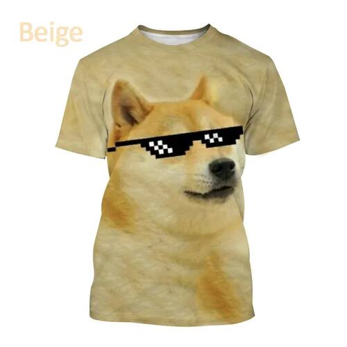Funny emoji pack, puppy print T-shirt搞怪表情包小狗印花T恤男