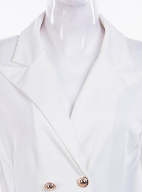 V-neck double-breasted suit jacket dress V领双排扣西装连衣裙