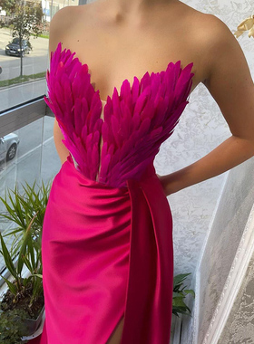 Off Shoulder Split Slim Fit Floor Skirt 开叉修身拖地连衣裙女