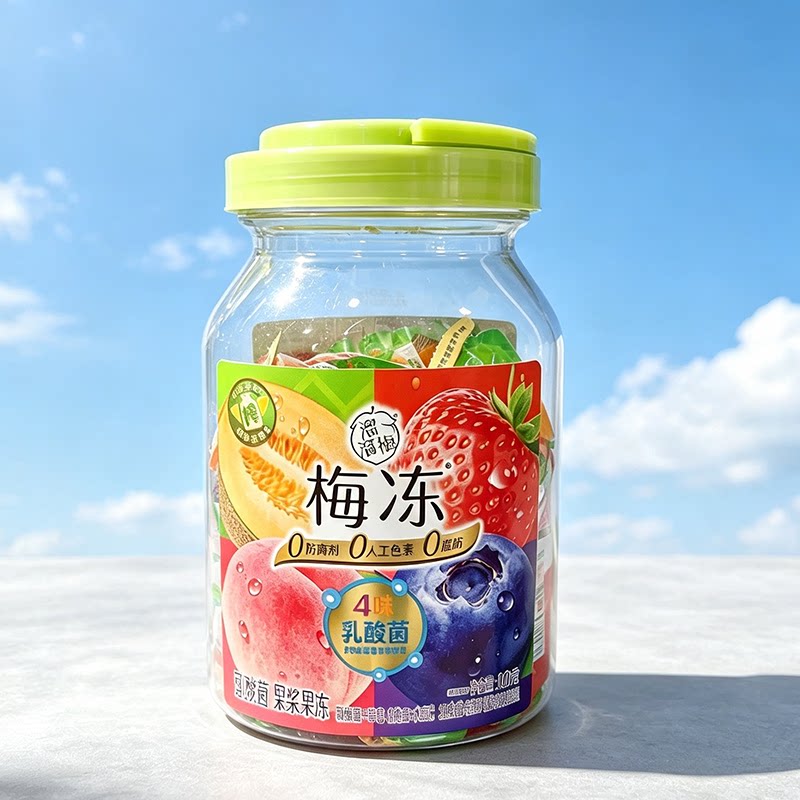 溜溜梅梅冻4味乳酸菌果冻1000g