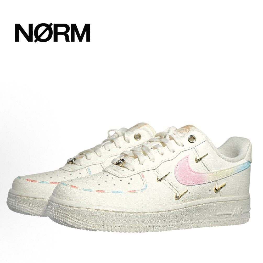 【定制球鞋】NikeAir Force1四勾空军 防滑 耐磨低帮板鞋女白粉色