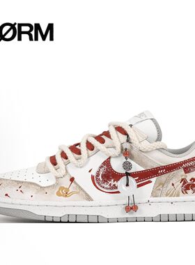 【定制球鞋】NikeBigLow骏程万里国潮手绘新中式休闲低帮板鞋男款