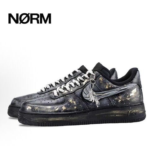 【定制球鞋】Nike AirForce1黑武士麻绳减震耐磨防滑DIY低帮板鞋