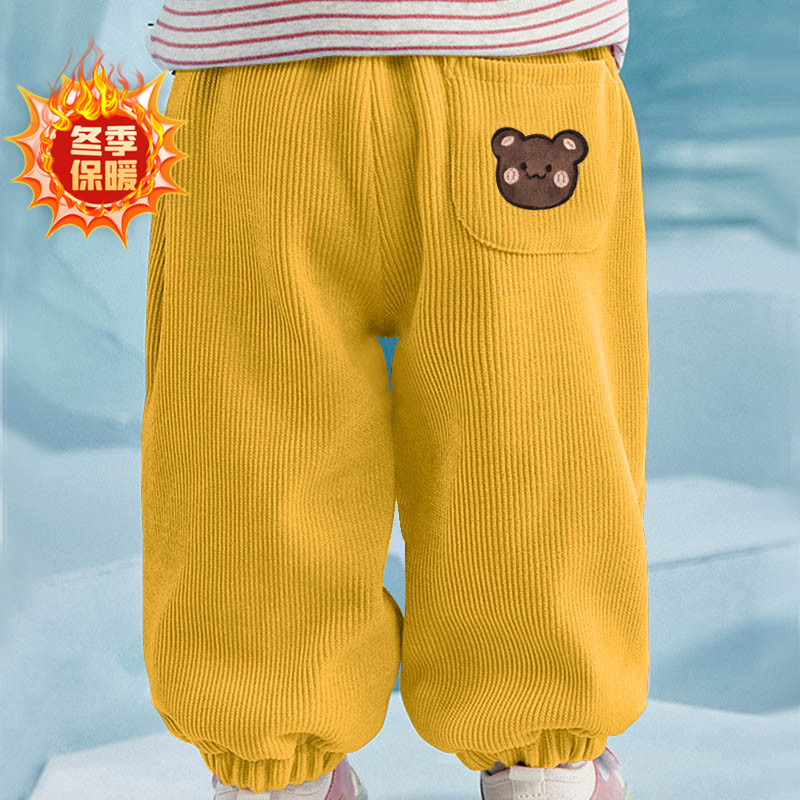 儿童一体绒运动裤彩纳可伦休闲裤