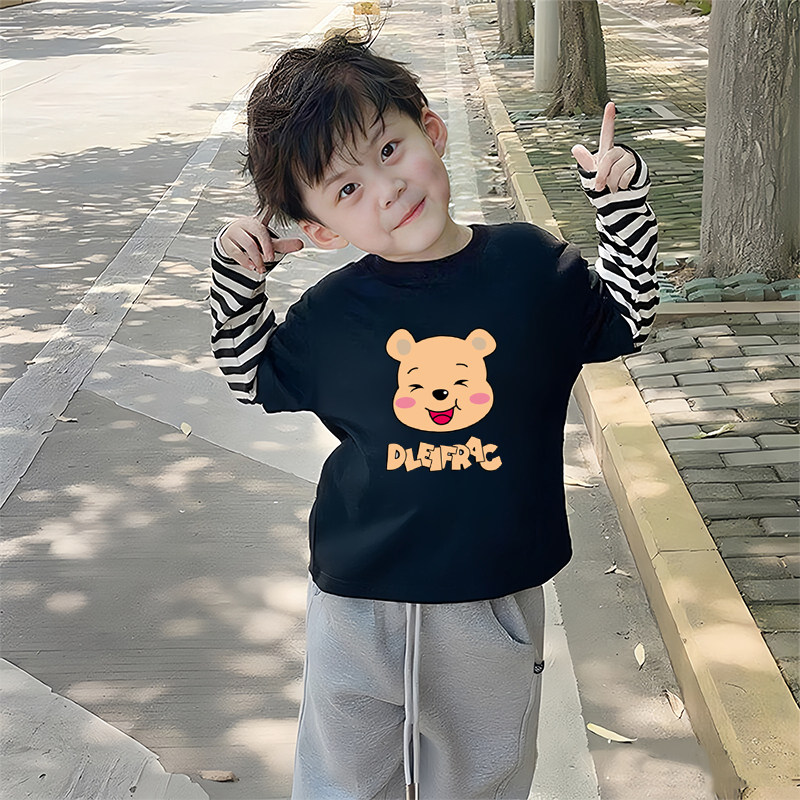 2025新款男童长袖t恤春秋款儿童洋气时髦打底衫宝宝条纹秋季衣服,童装/婴儿装/亲子装,T恤,淘宝优惠券,粉丝福利购,淘宝优惠卷