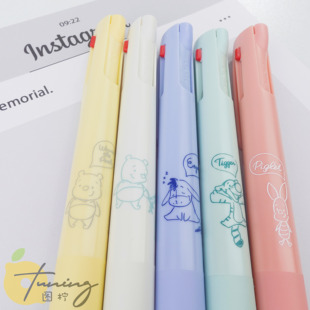 日本zebra斑马Blen 3c迪士尼限定多功能三色圆珠中油笔噗噗跳跳虎