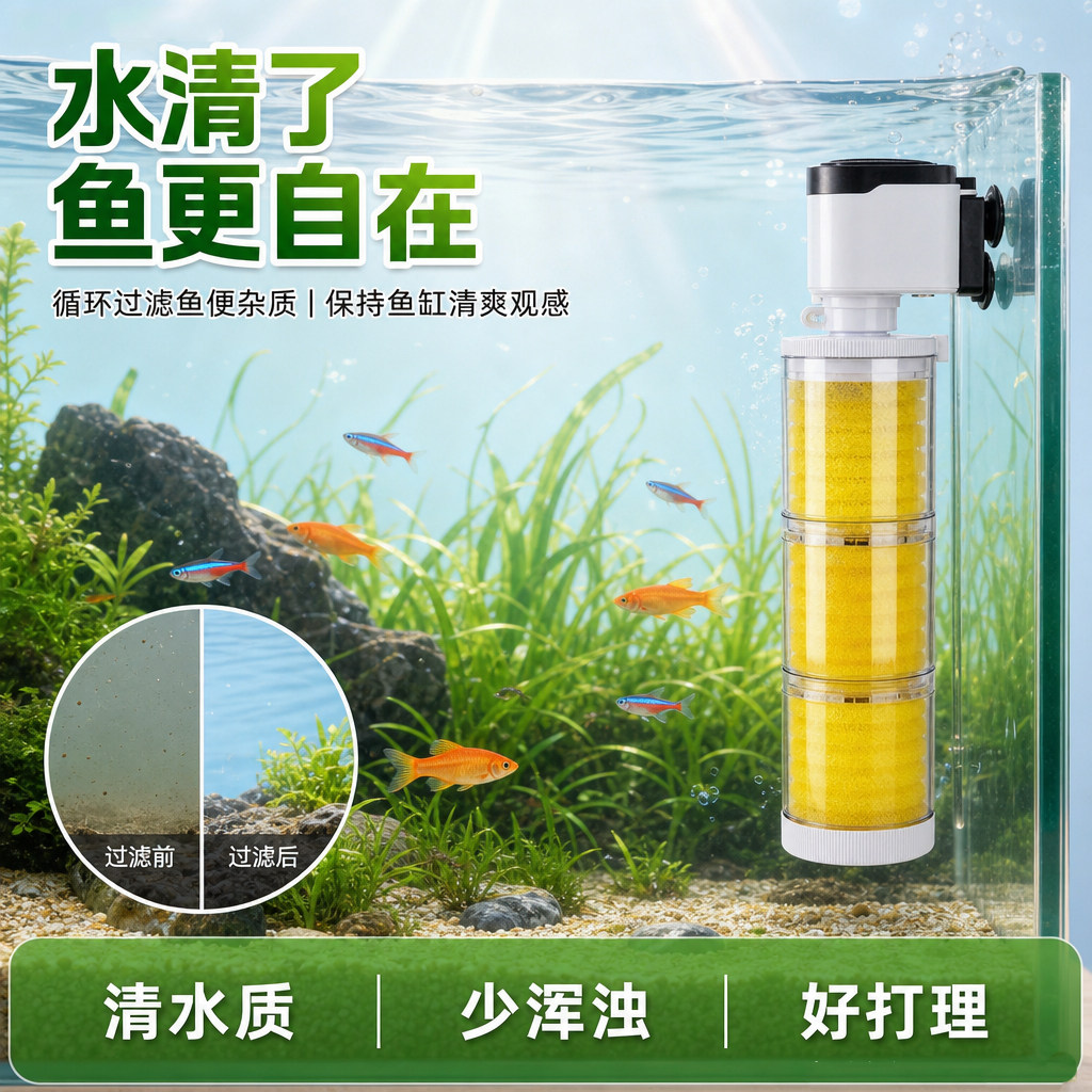 松宝内置过滤免换水静音增氧泵图片
