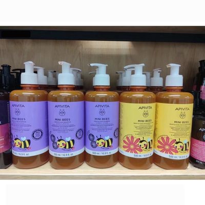 香港专柜 APIVITA艾蜜塔儿童沐浴露/洗发水500ml天然橙花蓝莓蜂蜜
