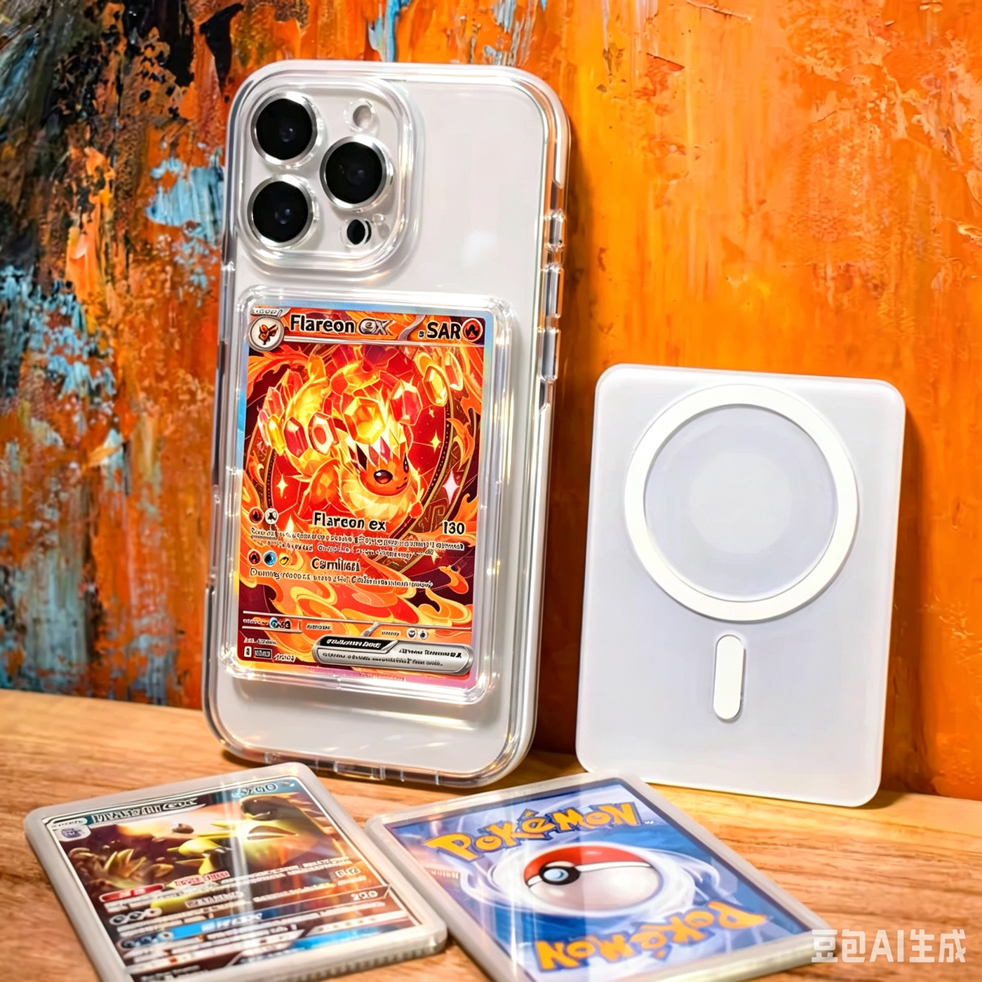64x90mm新款支持宝可梦卡的磁吸卡套强磁手机壳球星适用苹果17promax智能卡保护套15/14/16卡砖iPhon