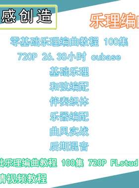 12 cubase零基础乐理编曲教程100集FLstudio
