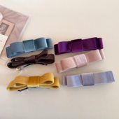 红色丝绒蝴蝶结弹簧夹竖夹大号氛围感秋冬发夹女后脑勺高马尾抓夹