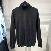 余单 男款 羊毛混织 柔软 雅家 黑色针织衫 高领 秋冬打底衫 毛衣