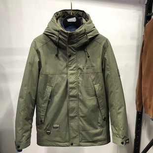 正品大牌！上千品质！冬季连帽品牌男装90绒白鸭绒羽绒服男款外套