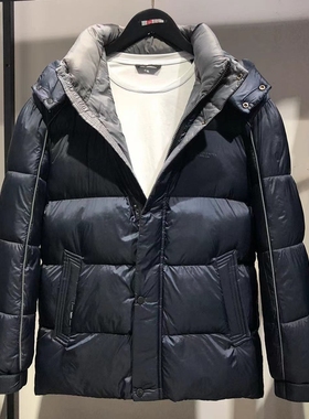 男装品牌 Jck Jns秋冬厚款男士棉袄可脱卸帽藏青加厚棉服棉衣外套