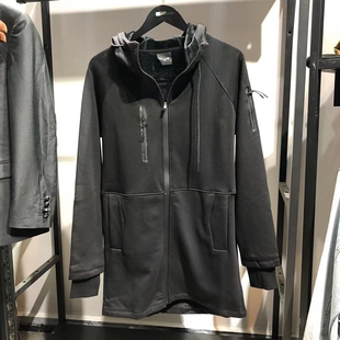 品牌男装JJ家撤柜高品秋季男开衫外套连帽修身加绒纯色中长款卫衣