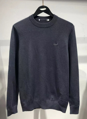 H标！手感绵软！羊绒+羊毛冬季男士圆领针织衫男款中厚毛衣打底衫