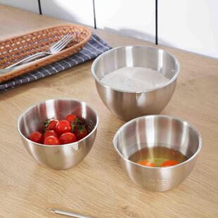 日式多功能不锈钢料理碗带刻度腌肉调料碗料理配菜套盆烘焙打蛋碗