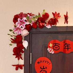 饰仿真花艺婚礼订婚布置装 结婚婚房客厅屋顶四角装 饰婚庆场景用品