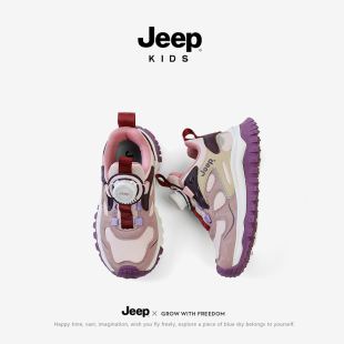 中大童防滑软底 皮面防水儿童老爹潮鞋 Jeep女童运动鞋 2025秋冬新款