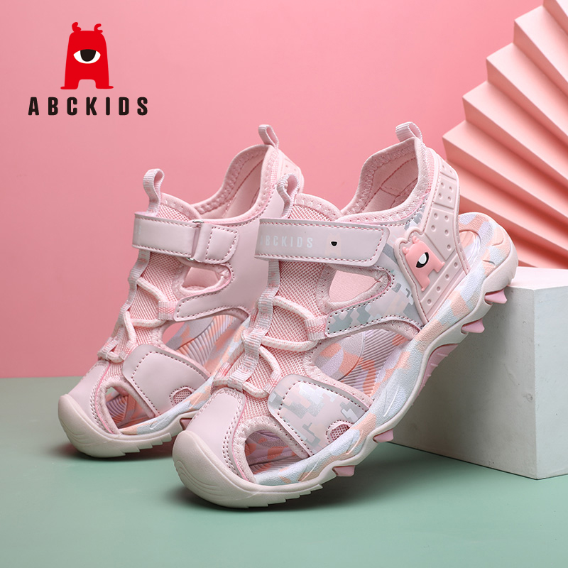 abckids女童凉鞋夏季新款儿童运动包头凉鞋轻便中大童女孩沙滩鞋