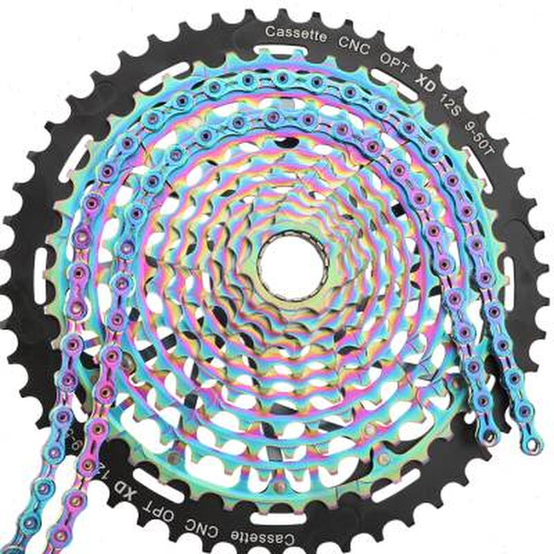 极速SUMC山g地公路折叠自行车炫彩链条9101112速镂空电镀色变速车