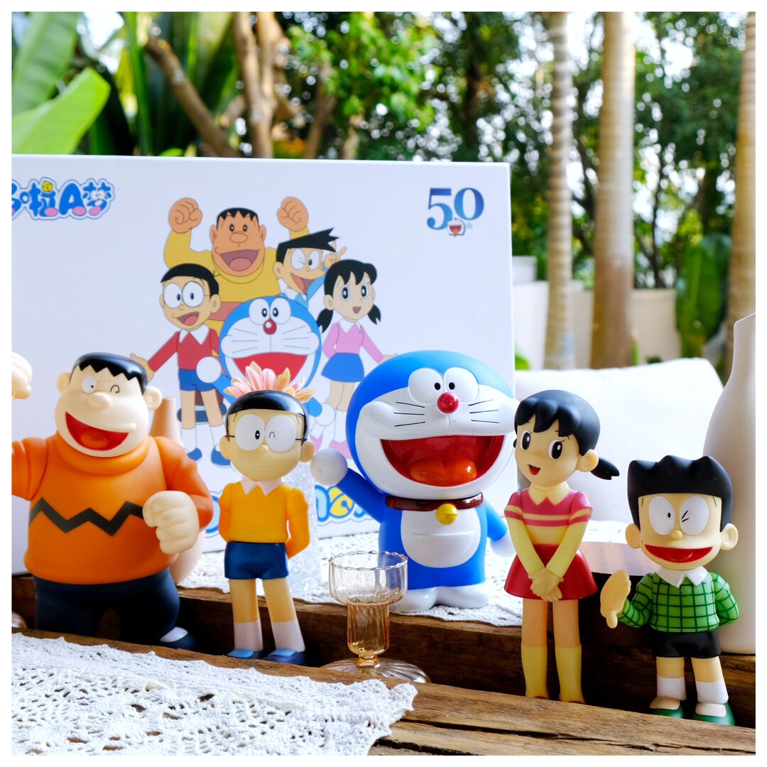 哆啦a梦系列礼物机器猫50周年限定纪念版公仔人物手办摆件礼盒装