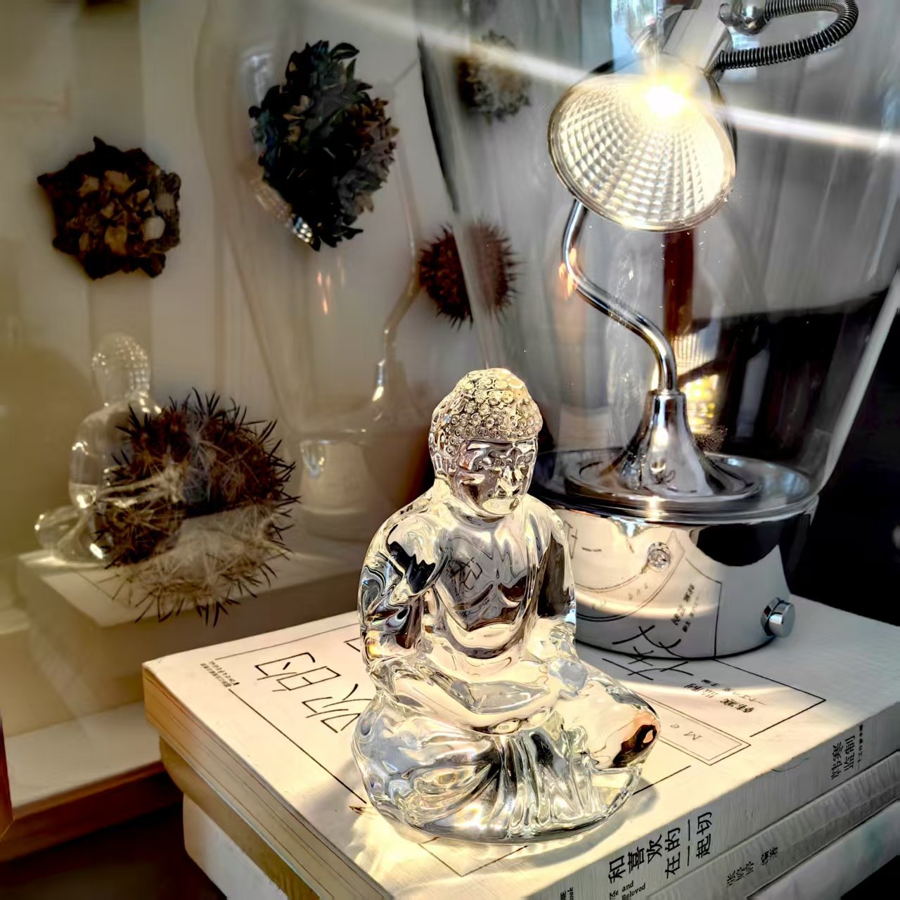 佛像K9透明水晶佛祖如来佛造像坐像供奉家用摆件车载佛事高级礼品