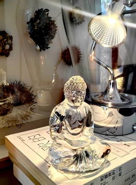 佛像K9透明水晶佛祖如来佛造像坐像供奉家用摆件车载佛事高级礼品
