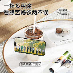 办公室桌面真空吸盘多功能置物杯手机支架饮料杯架可拆卸手机支架
