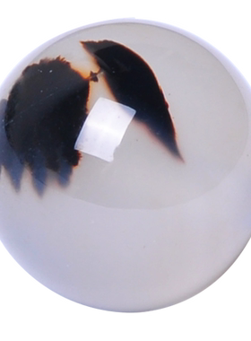 天然黑白水草水墨画玛瑙珠子