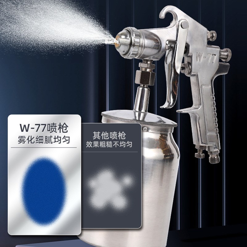 热销W-77上下壶油漆喷枪手动汽车/家具/五金高雾化气动喷漆枪