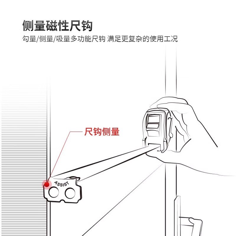 极小82G加厚尼龙包胶卷尺双面盒尺工业级耐磨尺子高精度木工