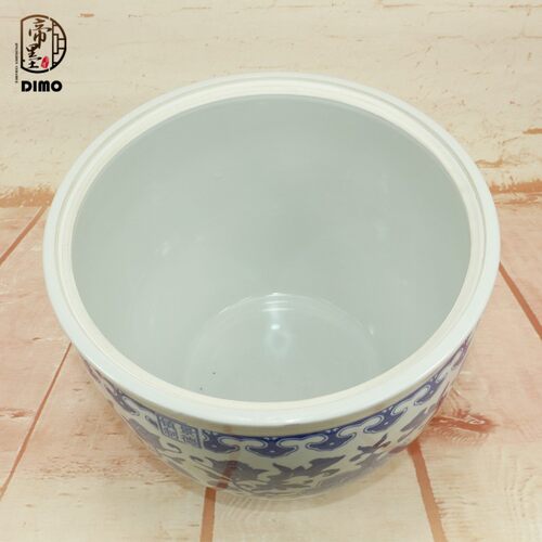 景德镇青花陶瓷米缸圆形带盖坛子腌菜坛大口储物罐大号米酒陶瓷缸