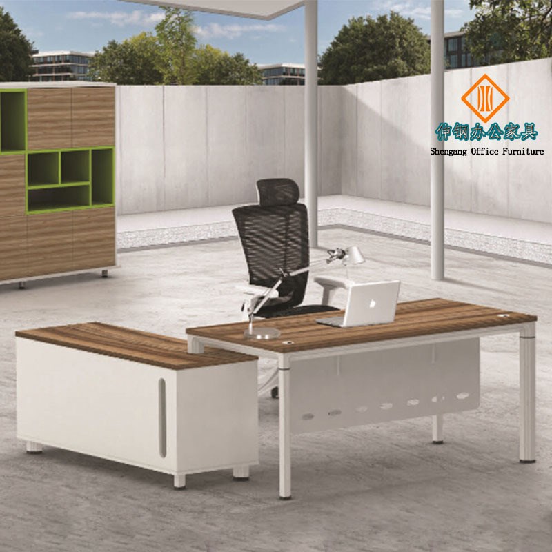 经理主管办公桌简约时尚新款板式带侧柜电脑桌厂家直销东莞家具