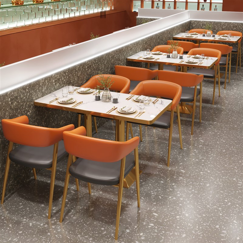 网红轻奢卡座沙发餐饮甜品奶茶汉堡店小吃店快餐店双人餐桌椅组合