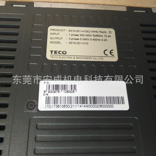 东元台安变频器TECO S310-201-H1DC 1HP 0.75KW 220V phase