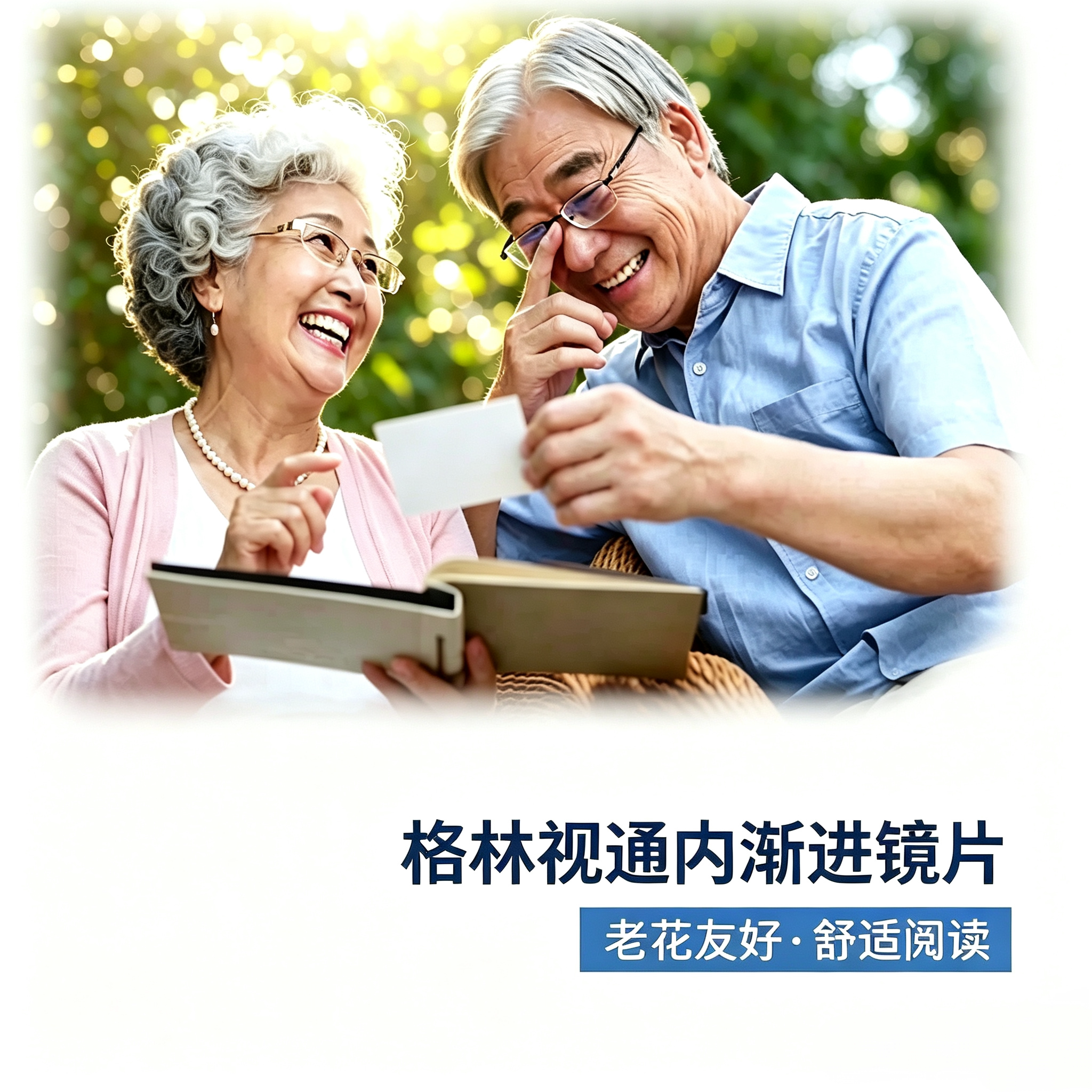 格林视通内渐进多焦点镜片中老年老花近视配眼镜看远近抗疲劳一副