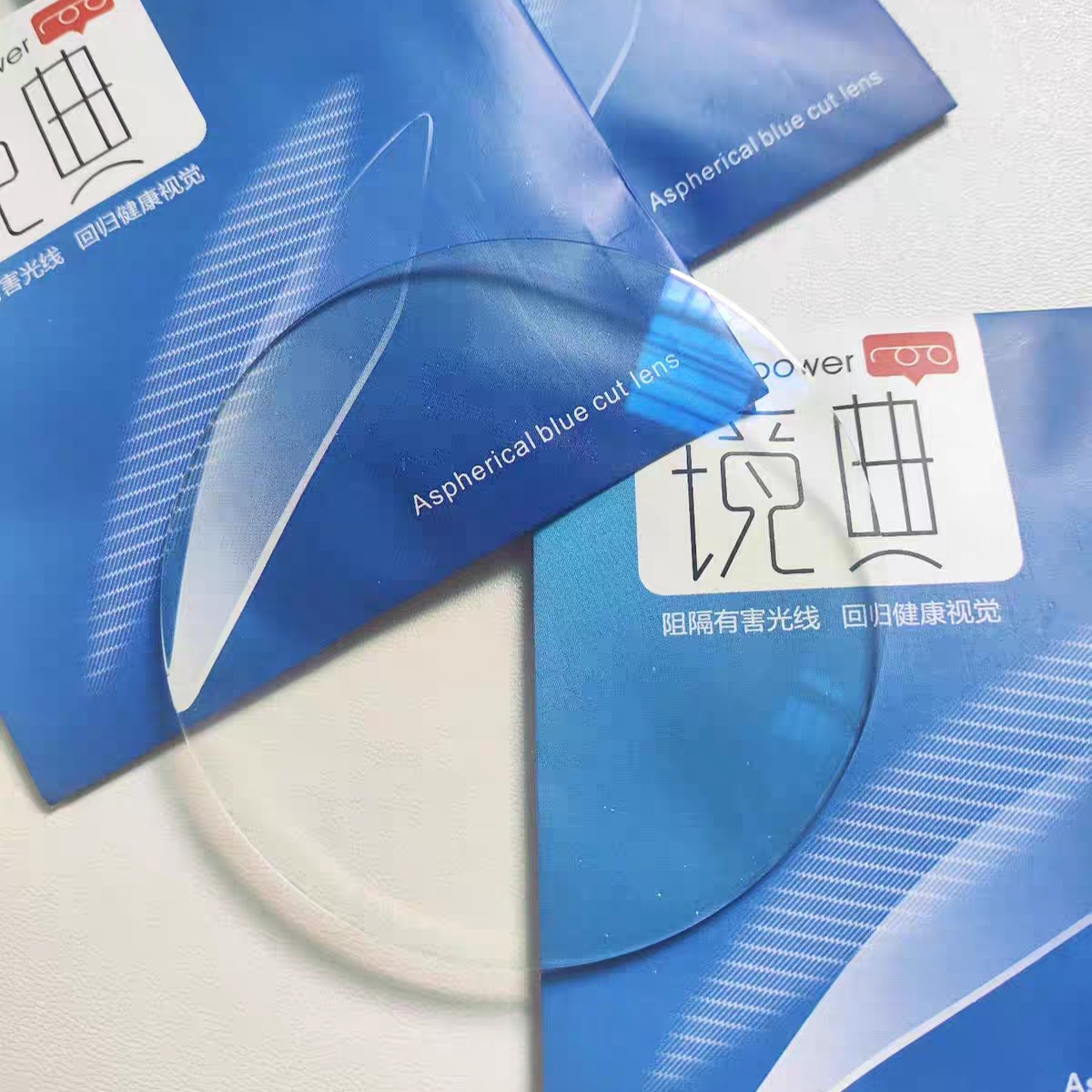 平光镜片防蓝光配眼镜光学树脂mr-8超韧超轻薄蓝膜2片1.60包加工