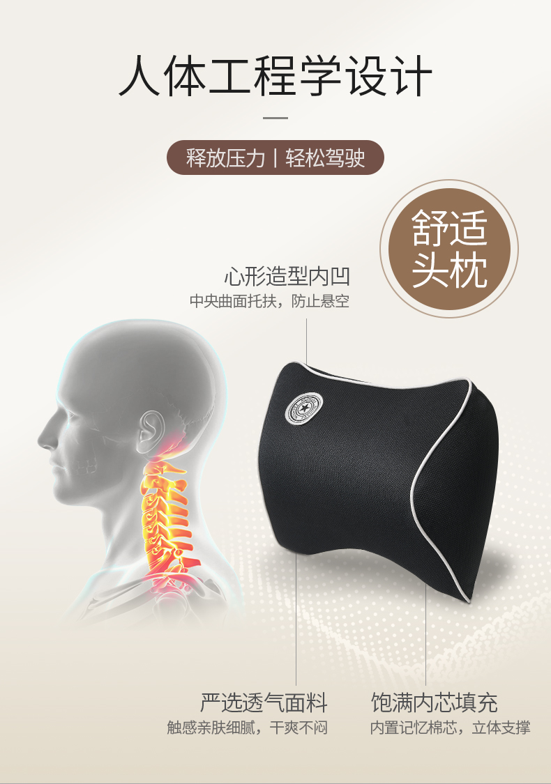 汽车头枕护颈枕车用颈枕记忆棉车内用品大全高档靠枕乳胶头枕腰靠