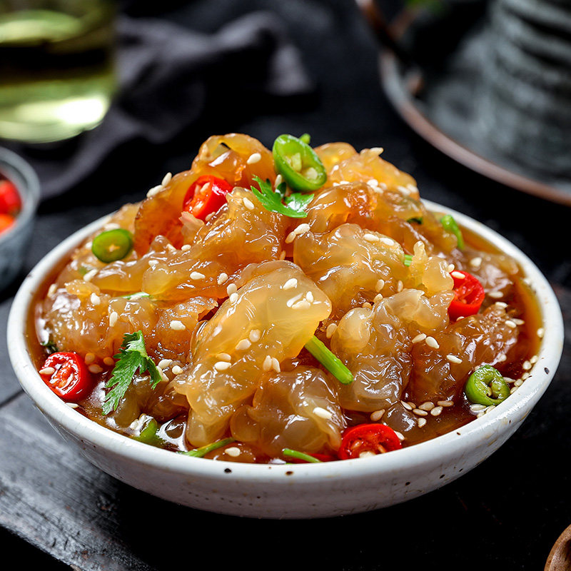 开袋即食海蜇头238*6袋装老醋海蜇皮下饭菜海蜇丝新鲜凉拌下酒菜