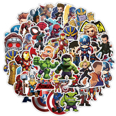 贴纸儿童奖励装 50张新款 漫威超级联盟英雄美国队长Q版 饰文具水杯