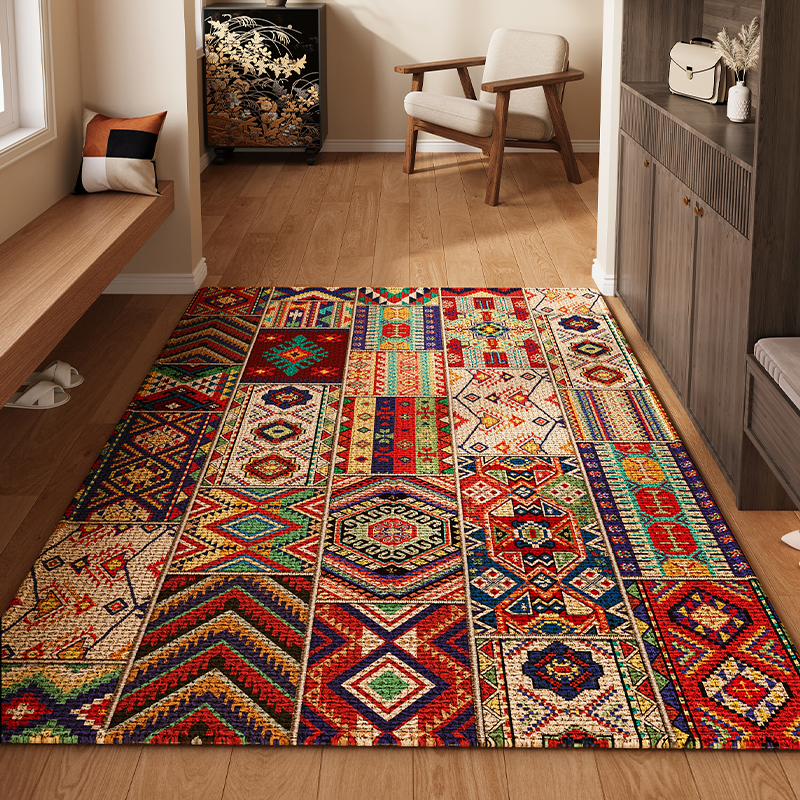 轻奢民族风入户门地垫可定制